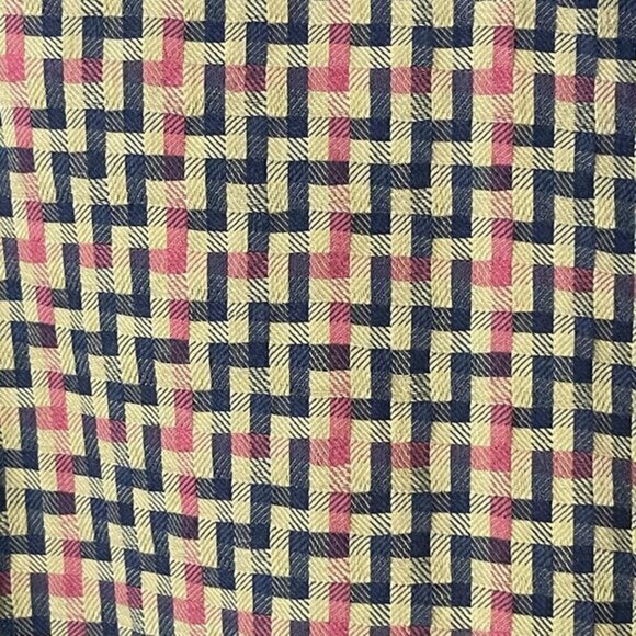 Burberry 1998-99 Vintage London Black-Tan-Red Zig-Zag oversized Button Down XL - Picture 5 of 9